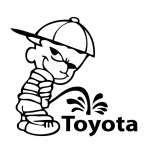 Calvin Pee On Toyota Sticker