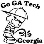 GA Tech Pee On Georgia Sticker