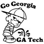 Georgia Pee On GA Tech Sticker