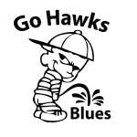 Go Hawks Pee On Blues Sticker