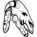 Native American Skull Sticker 11