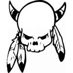 Native American Skull Sticker 19