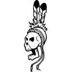 Native American Skull Sticker 20