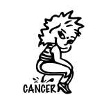 Girl Pee On Cancer Sticker