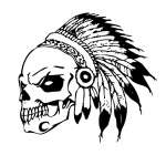 Native American Skull with Headdress Sticker