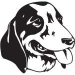 Grand Anglo-Francais Blanc et Noir Dog Sticker