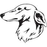 Longhaired Whippet Dog Sticker