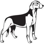 Serbian Tricolour Hound Dog Sticker