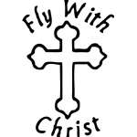 Fly with Christ Cross Sticker