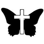 Butterfly Cross Sticker