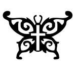 Butterfly Cross 2 Sticker