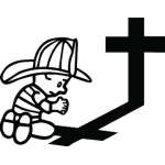 Boy with Fire Hat Praying Sticker 3208