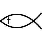 Fish and Cross Sticker 3065