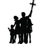 Family and Cross Sticker 3089