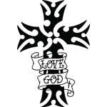 Love God Cross Sticker 4170