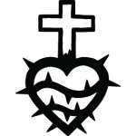 Cross and Heart Sticker 1135