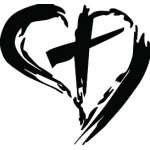 Cross and Heart Sticker 3108