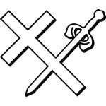 Cross and Sword Sticker  3020