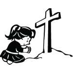 Praying Girl Sticker 3223