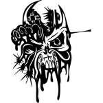 Cyber Skull Sticker 32