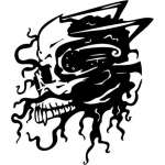 Cyber Skull Sticker 41