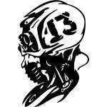Cyber Skull Sticker 53