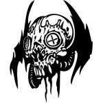 Cyber Skull Sticker 64