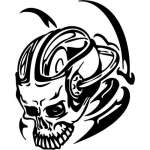 Cyber Skull Sticker 86