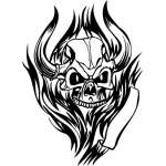 Flaming Skull Sticker 8