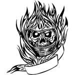 Flaming Skull Sticker 14