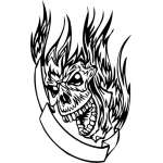 Flaming Skull Sticker 16