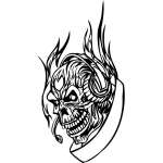 Flaming Skull Sticker 21