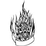 Flaming Skull Sticker 22