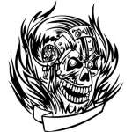 Flaming Skull Sticker 25