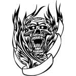 Flaming Skull Sticker 27