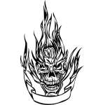 Flaming Skull Sticker 31