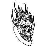 Flaming Skull Sticker 33