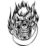 Flaming Skull Sticker 35