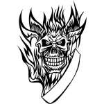 Flaming Skull Sticker 37