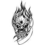 Flaming Skull Sticker 39