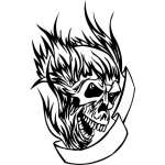 Flaming Skull Sticker 41