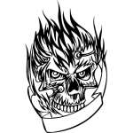Flaming Skull Sticker 42