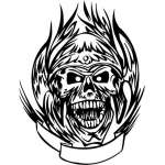 Flaming Skull Sticker 43