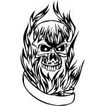 Flaming Skull Sticker 45