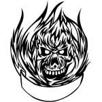 Flaming Skull Sticker 46