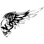 Skull with Wings Sticker