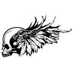 Skull with Wings Sticker 2