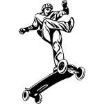 Extreme Longboard Skater Sticker 2177