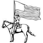 Cowgirl with Flag Sticker
