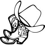 Cowboy Boots and Hat Sticker